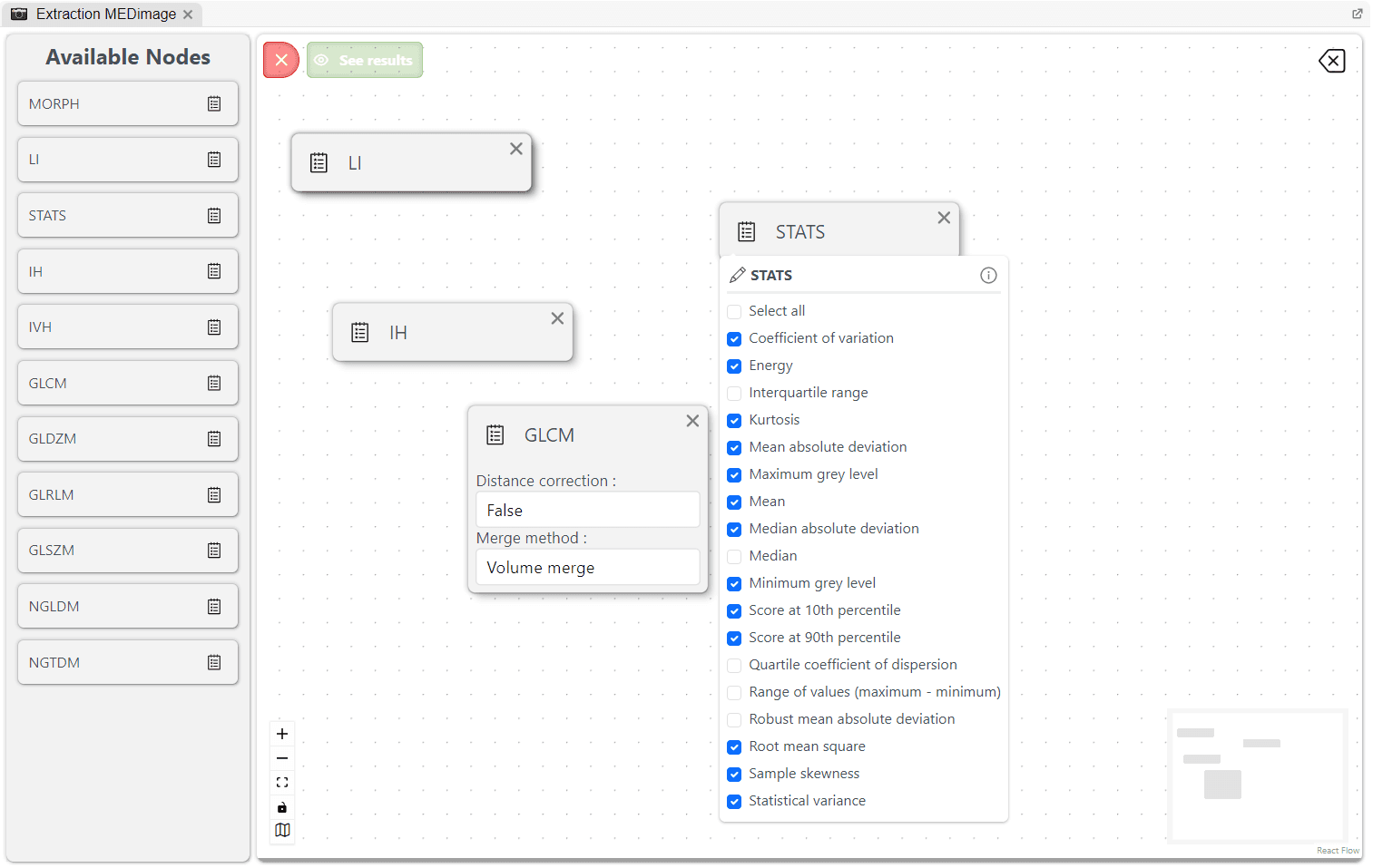 Extraction configuration